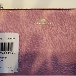 COACH Pink Corner Zip Wristlet NWT